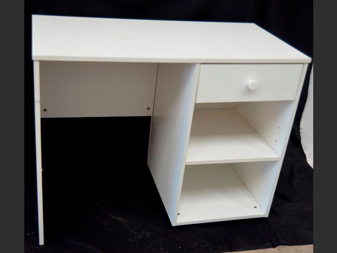 WHITE SINGLE DRAWER DESK, 105 x 51 x 78cm