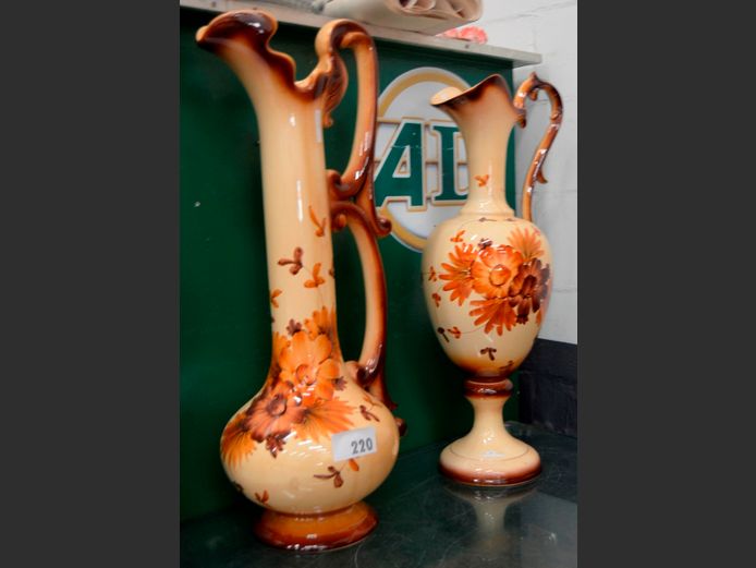 SET OF 2 PORCELAIN VASES, 78cm High & 73cm High [Small chip to 1] [150,151]