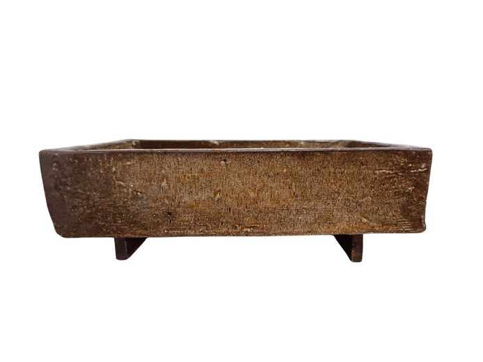 Vintage Heavy Stoneware Rectangular Bonsai Planter / Trough