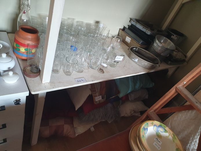 WHITE PAINTED WORK TABLE