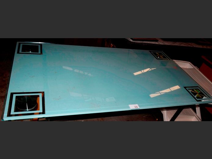 CLEAR & FROSTED GLASS TABLE TOP ONLY, 160 x 90cm