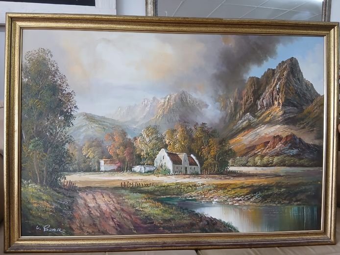 Oil on board painting