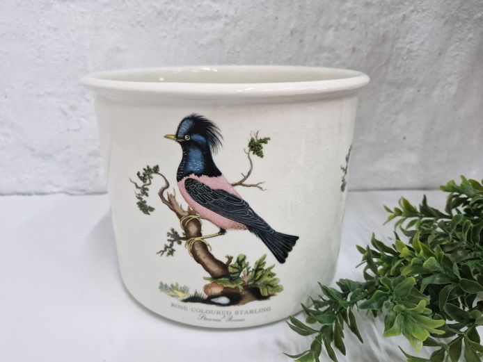1978 Portmeirion "Birds of Britain" Ceramic Planter – Rose Coloured Starling