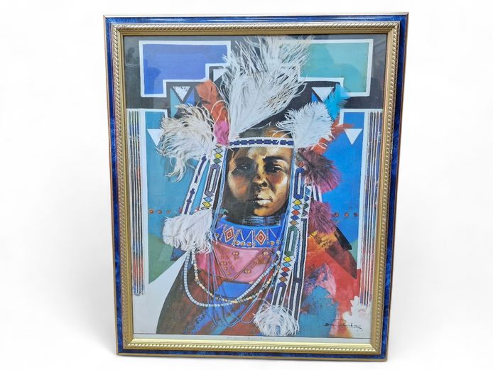 Derric Van Rensburg "N'Debele National Attire" Framed Print