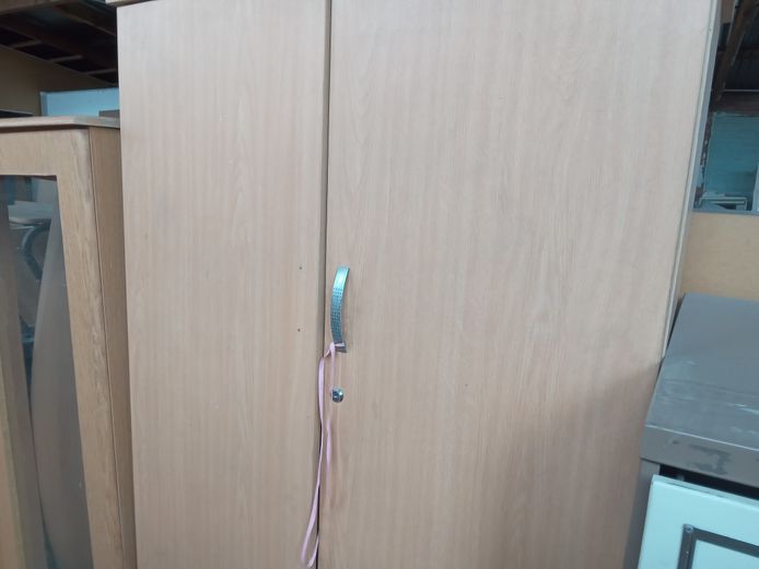 2 wooden-doored cabinet