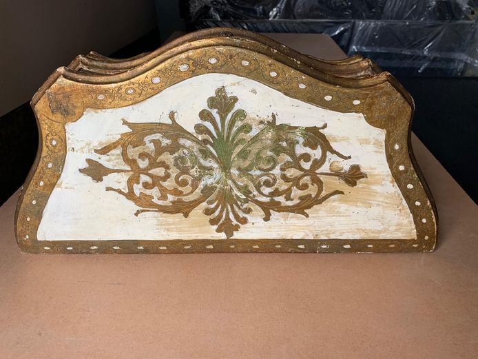 Vintage Italian Florentine Gilt & Painted Wall Console table 