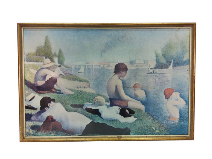 Framed Print After Georges Seurat, Bathers at Asnières
