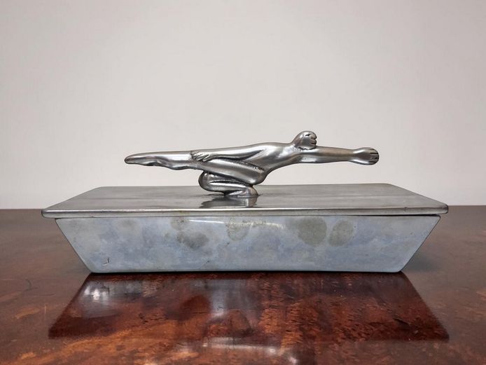 Carrol Boyes Cast Metal "Diver" Trinket Box