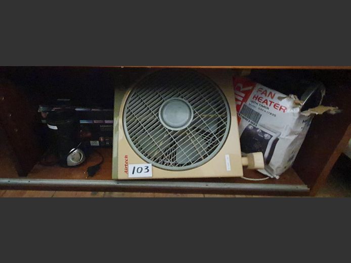 LOT: AIRTECH BOX FAN, FAN HEATER, etc