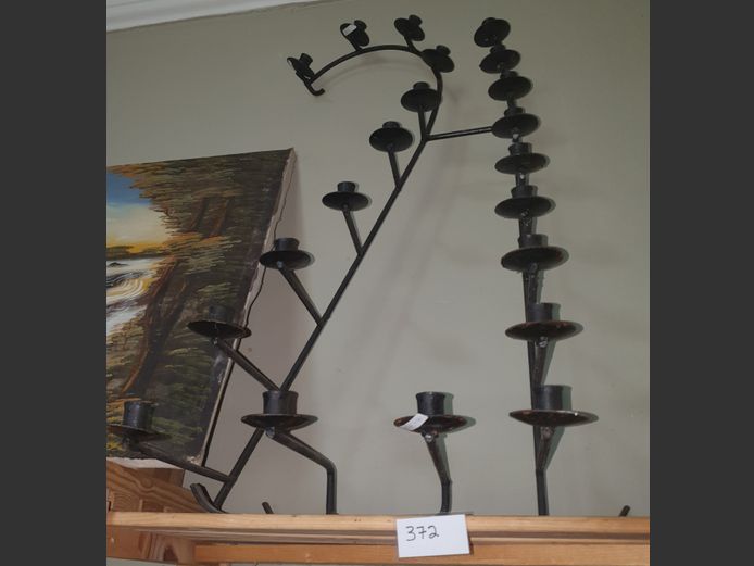 BLACK WROUGHT IRON 20th BIRTHDAY CANDLE STAND