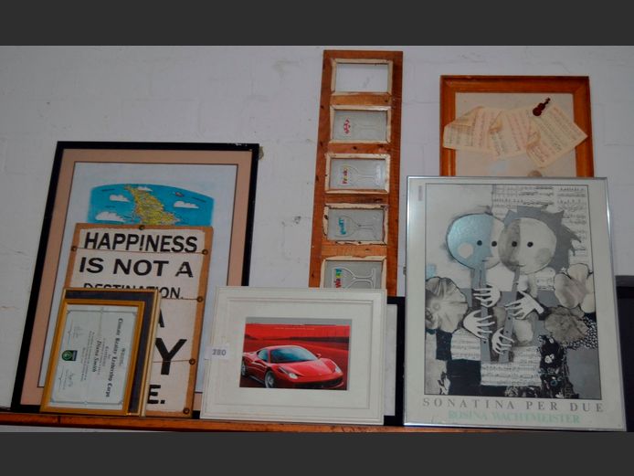 FRAMED MUSICAL PRINT, FRAMED FERRARI POSTER, FRAMED MAP, etc
