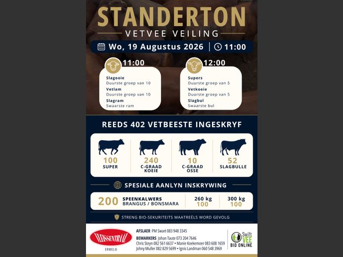 STANDERTON VETVEE VEILING
