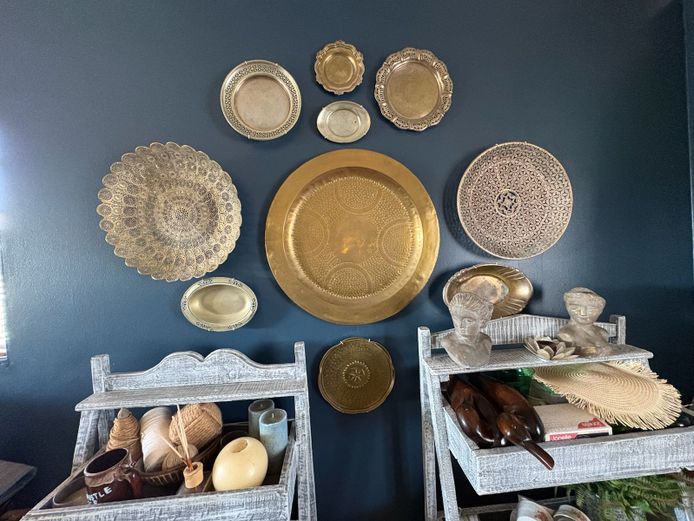 Collection of Decorative Metal Serving Trays