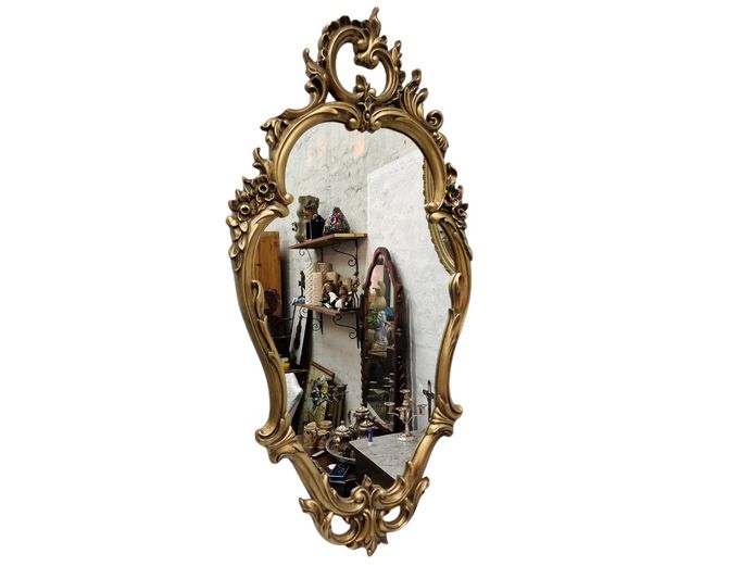 Elegant Rococo-Style Gilt Framed Wall Mirror