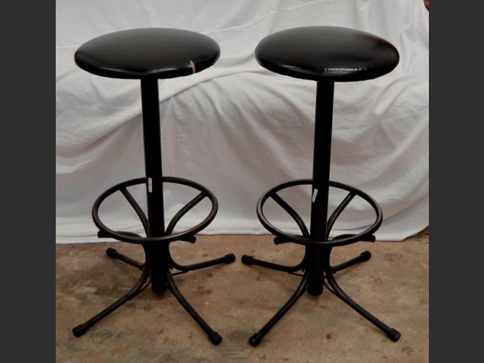 PAIR BAR STOOLS, 81cm High [Tear to 1 seat]