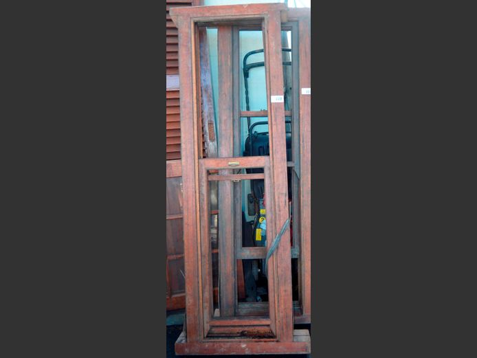 NARROW MERANTI SASH WINDOW FRAME, 200 x 60cm