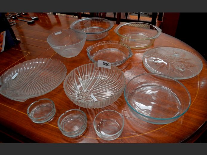 GLASS BOWLS, OVEN DISHES, etc