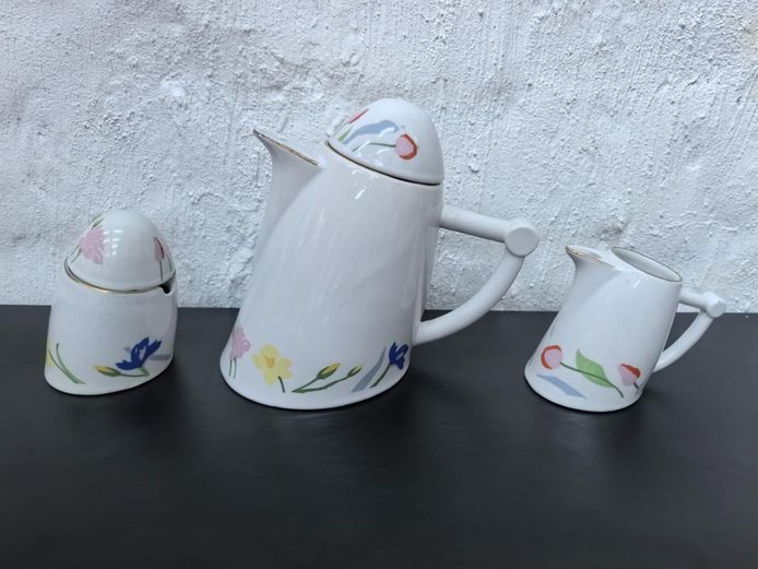 Modernist Slanted Ceramic Tea & Coffee Service Set by Elegance Collection