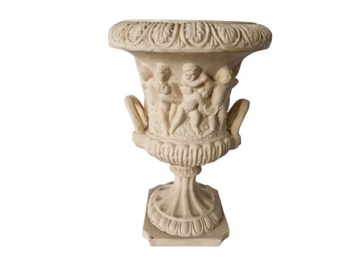 Vintage Italian Carved Resin Medici Urn Planter