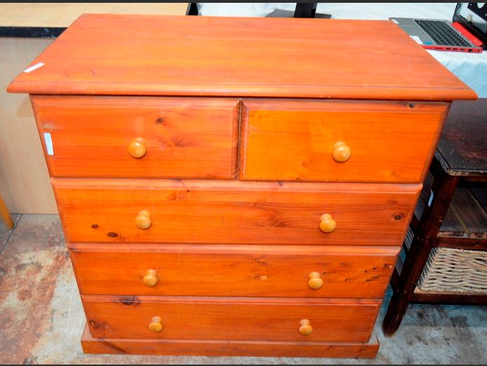 PINE 2-OVER-3 CHEST OF DRAWERS, 83 x 47 x 80cm