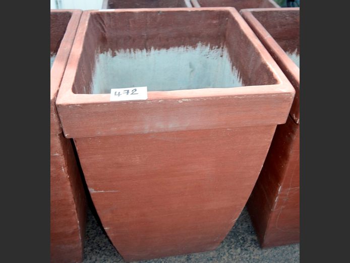 BROWN TAPERED PLANT POT, 49 x 48 x 78cm