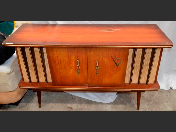 ANTIQUE PILOT STEREOPHONIC RADIOGRAM, 121 x 40 x 74cm [Top worn, veneer loose, untested]