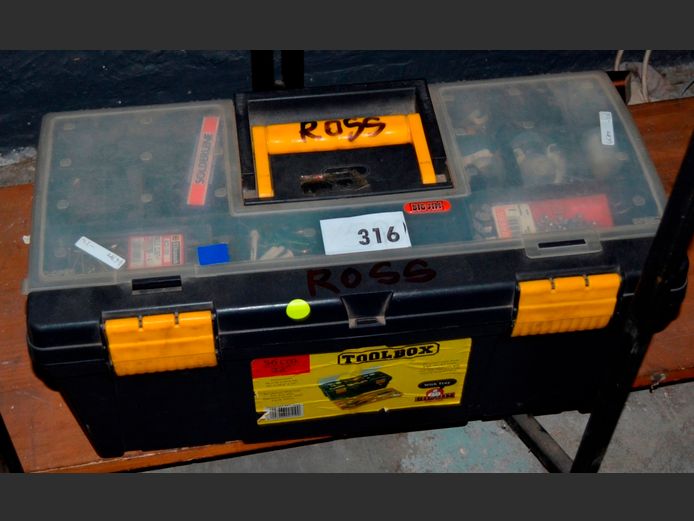 BIG JIM TOOLBOX WITH CONTENTS, 55 x 26 x 25cm