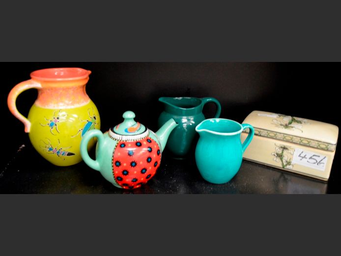 HAND MADE TEAPOT, CERAMIC JUGS, etc