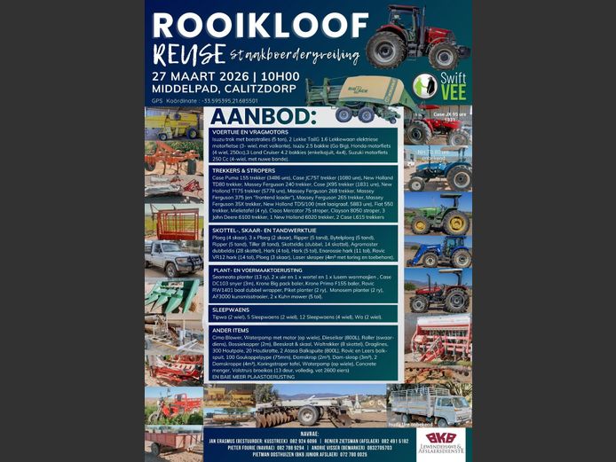 ROOIKLOOF REUSE STAAKBOERDERYVEILING