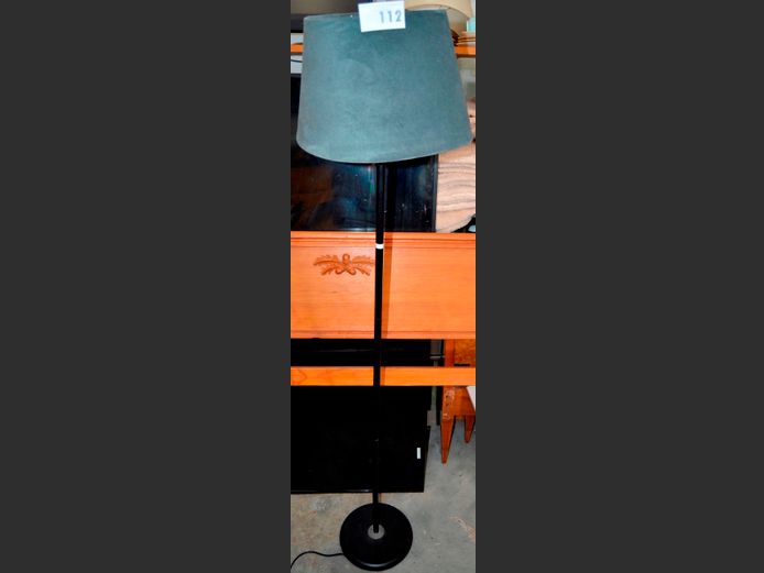 METAL STANDING LAMP WITH SHADE, 156cm High [Needs repairs]