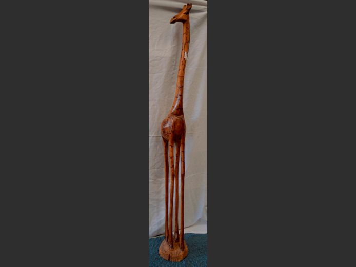WOODEN GIRAFFE, 188cm High