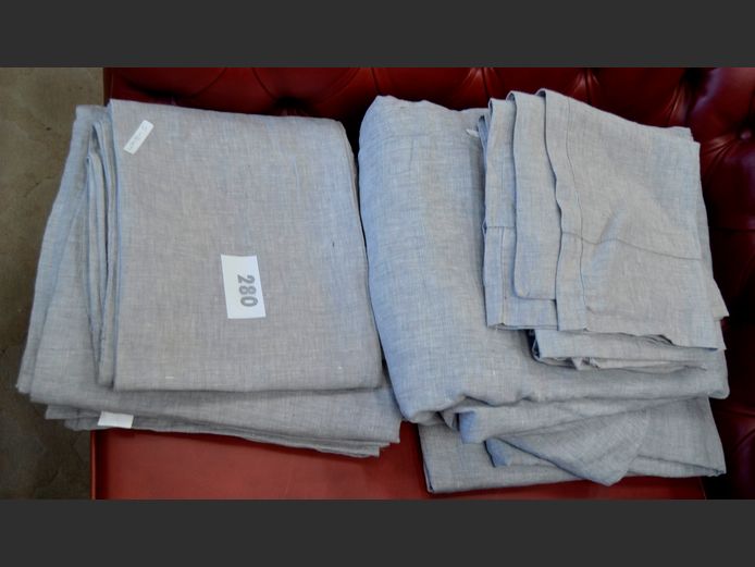 SET GREY LINEN KING SIZE DUVET COVERS, SHEETS & PILLOWCASES