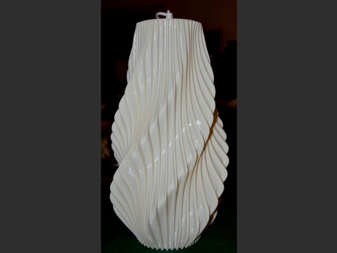 FUNKY WHITE PLASTIC PENDANT LIGHT, 45cm High