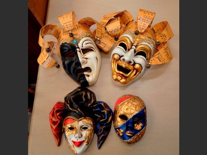 LOT OF 4: JESTER MASKS