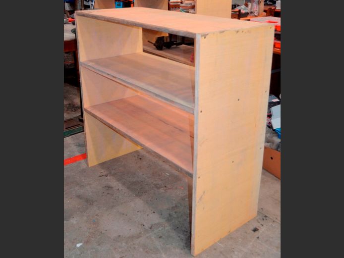 PLYWOOD 2-TIER SHELF, 117 x 50 x 112cm