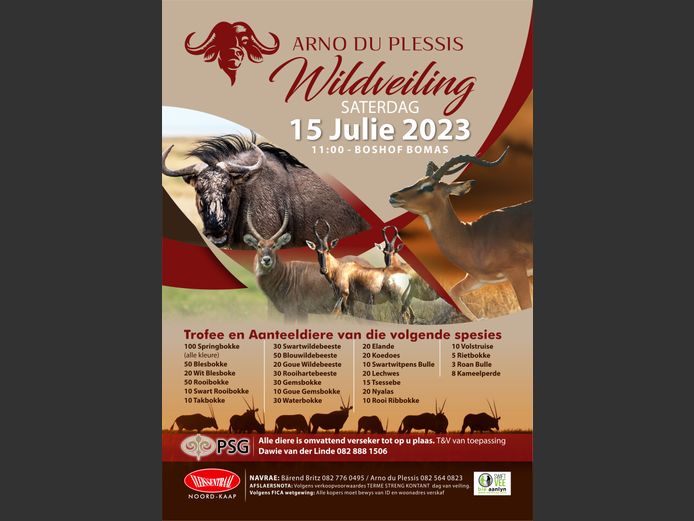 ARNO DU PLESSIS WILDVEILING