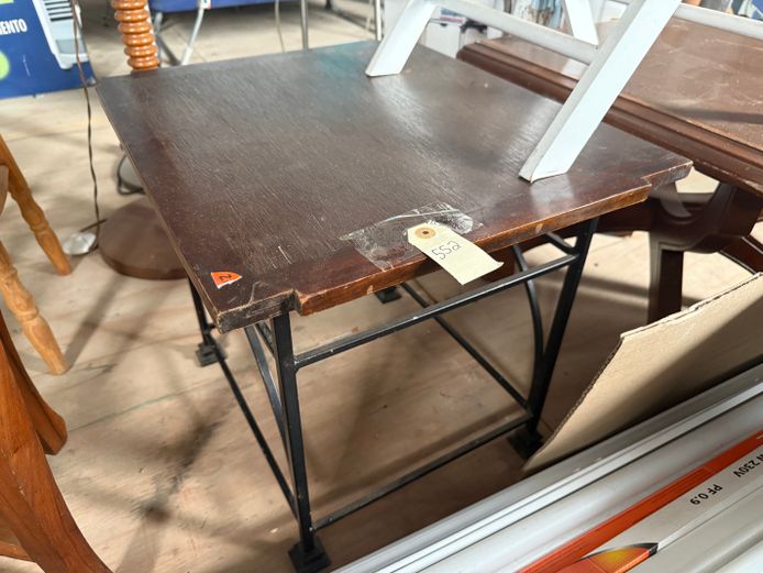 Small Wood & Iron Side Table 