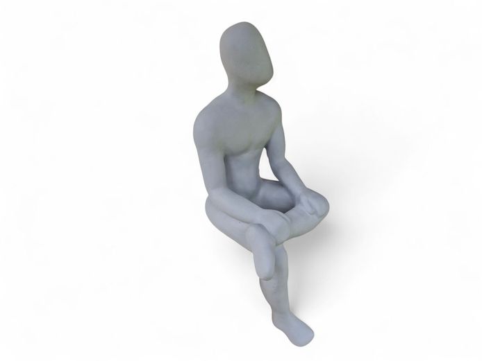 Concrete Sitting "Thinking" Abstract Figure