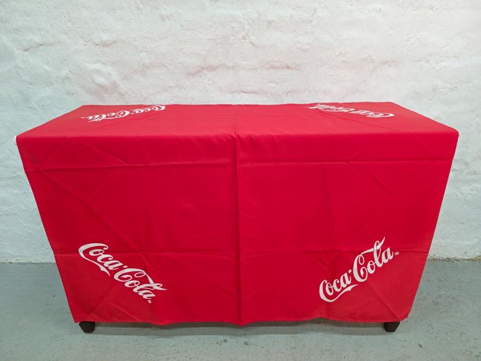 Vintage Promotional Coca-Cola Branded Square Tablecloth (1.2m x 1.2m)