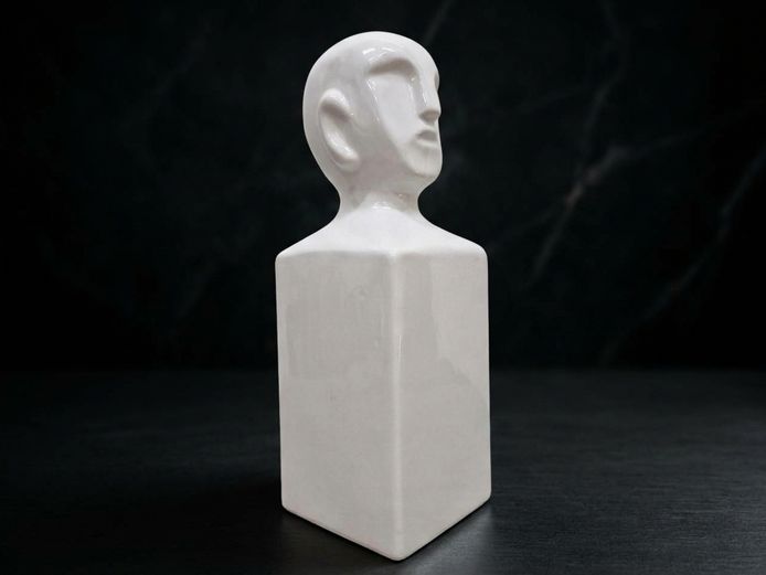 Contemporary Abstract Ceramic Head Bust Sculpture