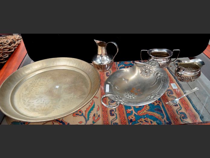 SILVER PLATE: TRAY, SWEETS DISH, etc