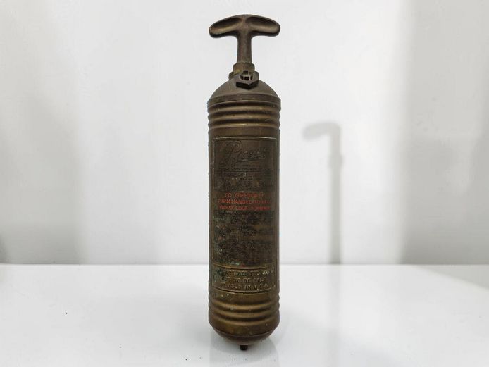 Vintage Pyrene Brass Pump Fire Extinguisher