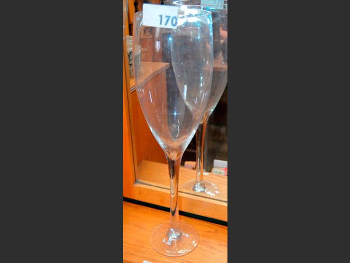 LARGE WINE GLASS SHAPED VASE, 15.5cm Diameter x 60cm High