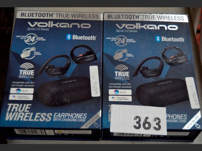 LOT OF 2: VOLKANO SPRINT 2.0 BLUETOOTH EARPHONES [Untested]