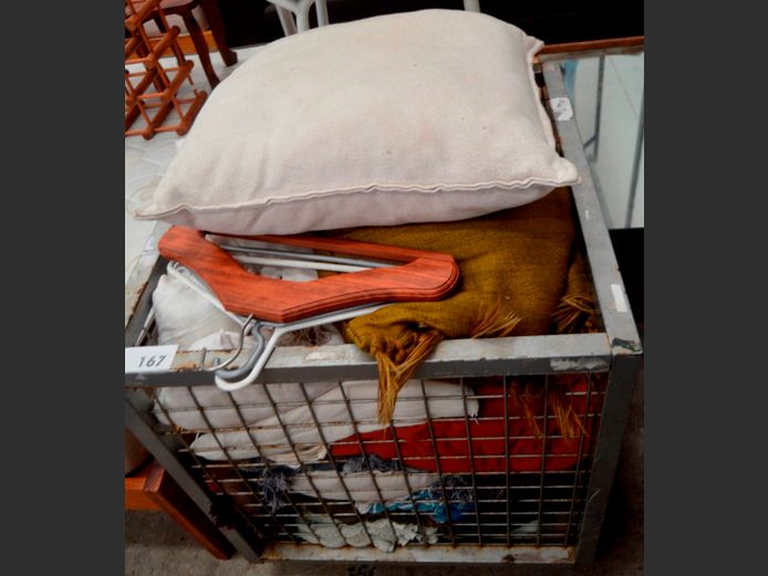 ASSORTED CLOTHING, SCATTER CUSHIONS, etc [Excl. Bin]