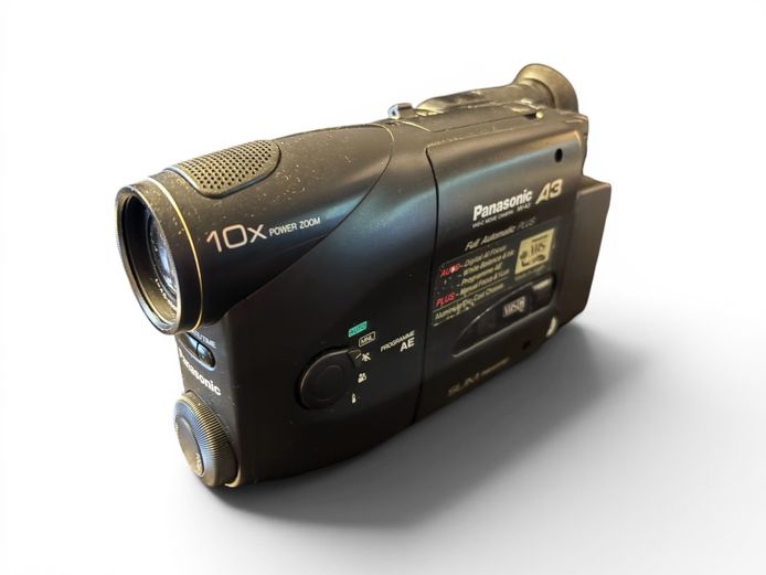 Panasonic NV-A3 VHS-C Slim Palmcorder — Vintage Movie Camera with Carry Bag (Made in Japan)