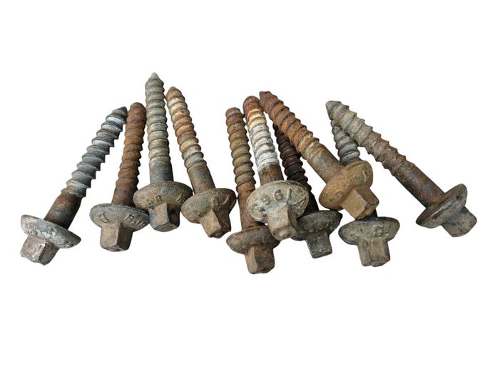 Set of 10 Vintage South African Railways (SAR) Sleeper Screws
