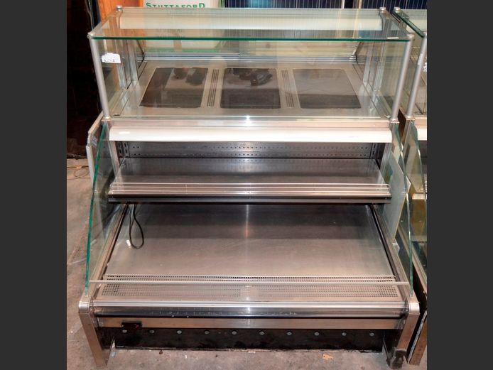 STAINLESS STEEL & GLASS SELF-CATERING DELI DISPLAY UNIT, 131 x 145 x 137cm [Trips power]