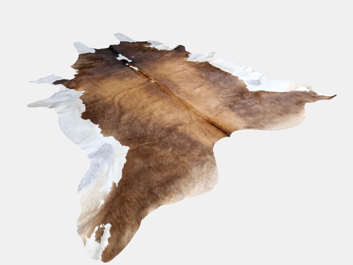 Large Tricolor Brazilian Cowhide Rug (214.5cm x 255cm)