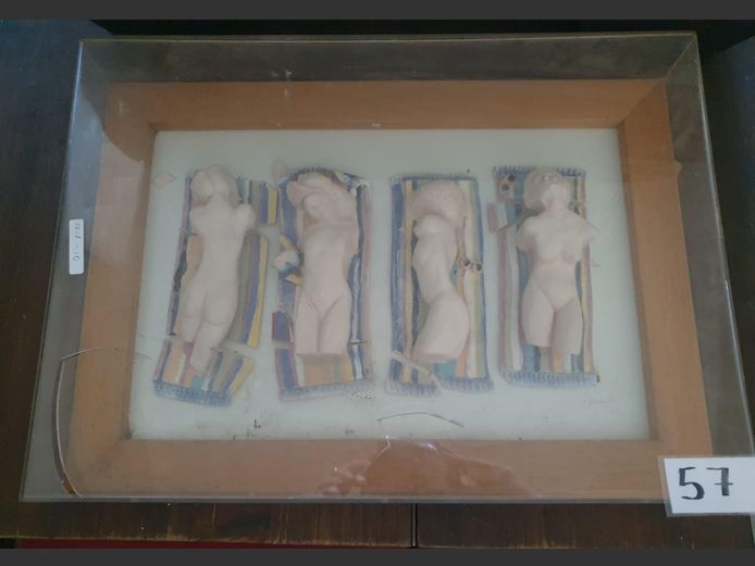 BOX FRAMED "NUDE ART", 53 x 39 x 8cm [Perspex cracked]